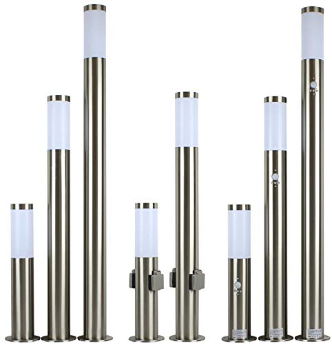 dszapaci Aussenlampe mit Bewegungsmelder Außenleuchte Edelstahl Wegeleuchte E27 Außenbeleuchtung Garten Wegbeleuchtung Sockelleuchte Außen Gartenleuchte Strom Pollerleuchte