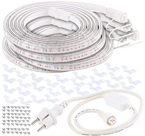 Lunartec Pflanzenlampen: 12 Meter LED-Pflanzen-Wachstums-Streifen, rot & blau, mit Netzteil (LED Pflanzenlampe, LED-Strip Pflanzenlampe, Gewächshaus)