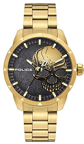 Police Herren Analog Quarz Uhr mit Edelstahl Armband PL15715JSG.78M