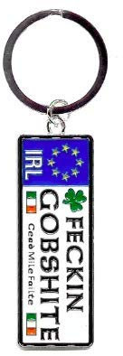 Irish Keyring Feckin Gobshite Reg Plate Keyring