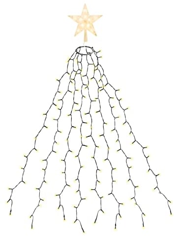 SALCAR Christmas Tree Lights with Topper Star, 2m x 8 Strands 290 LEDs Fairy Lights for 6-8ft Christmas Tree, Easy to Install Tree Decoration Lights with 8 Modes Memory Timer Function, Warm White