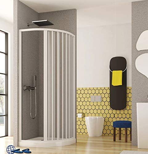Box doccia semicircolare,misura cm90x90,cabina a soffietto con apertura laterale