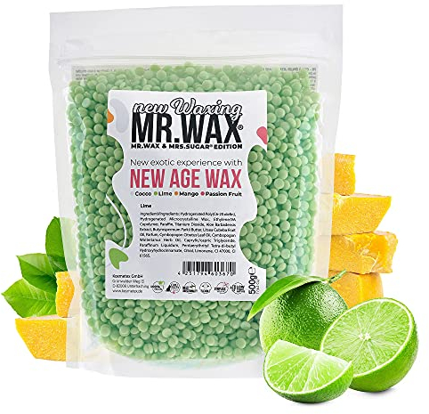 Mr. Wax New Age Waxing Lime Wachsperlen für Haarentfernung, Waxing Warmwachs Perlen, Enthaarung Augenbrauen, Oberlippe, Intim, Gesichtswachs