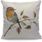 WONDERTIFY Housse de coussin rouge-gorge aquarelle branche d'arbre rouge jaune feuilles automne oiseau automne blanc nature housses de coussin décoratives pour canapé, lit, canapé, taie d'oreiller 45