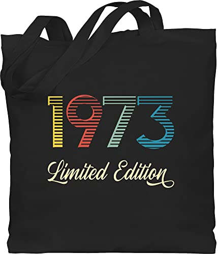 Baumwolltasche - 50. Geburtstag - Limited Edition 1975 - Unisize - Schwarz - geschenk für frauen ab 50 geburtstagstasche 50er birthday 50.geburtstag 1972 beutel mann 50ig tasche (50) taschen