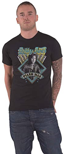 Billy Joel T Shirt Piano Man Logo Nue offiziell Herren Schwarz Small