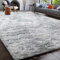GISIONLARI Tapis Salon Tapis Modernes de Salon Soft Tapis à Poils Longs Moelleux Tapis Rectangulaire Luxe Confortable pour Salon Chambre Filles Enfants (160 x 200 cm, Blanc Gris)