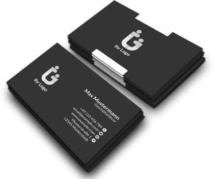 Visitenkarten personalisiert (85x55mm), Premium Papier, hochwertiger Druck, hohe Qualität, selbst gestalten für Business, Unternehmen, Startup & privat (Elegant Grey)