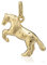 NKlaus Pferd klein 375 Gelb Gold 8 Karat Teildiamantiert Kettenanhänger 20mm Amulett 5934