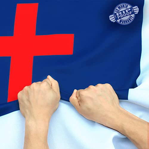 Anley Rip-Proof Technology Doppelseitige 3-lagige christliche Flagge 3 x 5 Fuß – lebendige Farbe, Segeltuchkopf und knitterfest – die stärksten, langlebigsten religiösen Flaggen 3 x 5 Ft