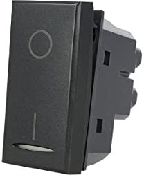 puntoluceled Interruttore Bipolare 0-1 2P 16A compatibile con BTicino Axolute - Nero - Modulo da incasso