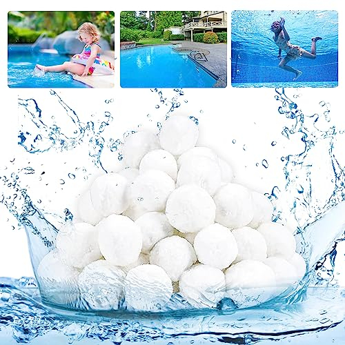 RUNMKUO Bola De Filtro para Piscina 700g Bolas De Filtro,Filter Balls Alternative para 25Kg Filtro De Arena,Reutilizable Bolas Algodon Filtro de Piscina para Varios Filtros de Arena