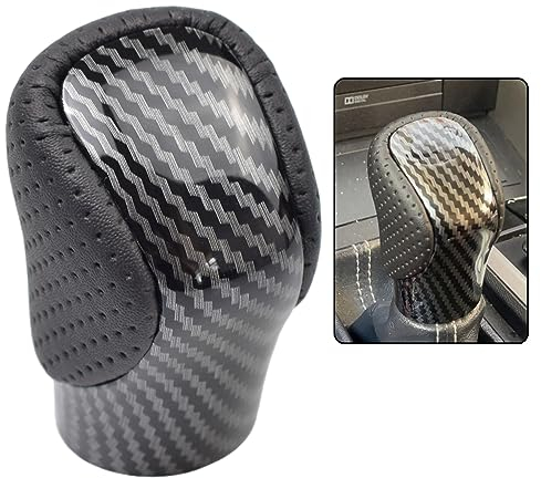 Kakulkomen Automatischer Schaltknauf für -Lexus ES GS-450H GX IS-300 NX-300H RC-300 RX-350 2015-2021 PU-Leder-Handball (Kohlefaser)