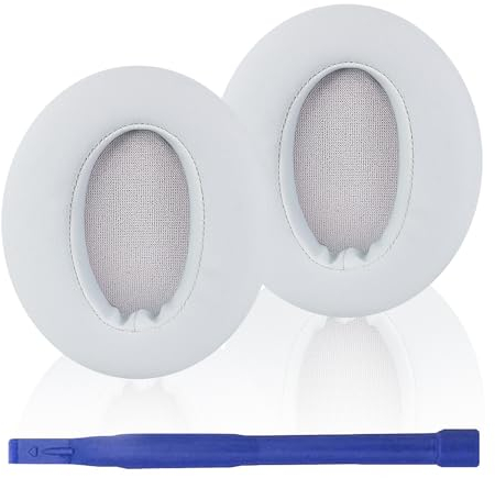 Adhiper HD450BT Ohrpolster Kompatibel mit Sennheiser HD 450BT, HD 4.50BT, HD 4.50BTNC, HD 4.40BT, HD 350BT, HD 4.30G Kopfhörer-Ohrpolster mit Eisseide-Stoff und Memory-Schaum (Weiß)
