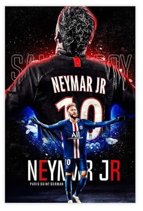 GeDiz Superstar Athlete Neymar Jr Fußball Sport Poster (15) Leinwand Poster Schlafzimmer Dekor Sport Landschaft Büro Zimmer Dekor Geschenk ungerahmt 30 x 45 cm