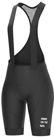INBIKE Bib Shorts Damen Rennrad Hose Radhose Kurz Gepolstert mit Träger Radsport-trägerhosen Trägerhose Fahrrad Sitzpolster Sommer Schwarz XS