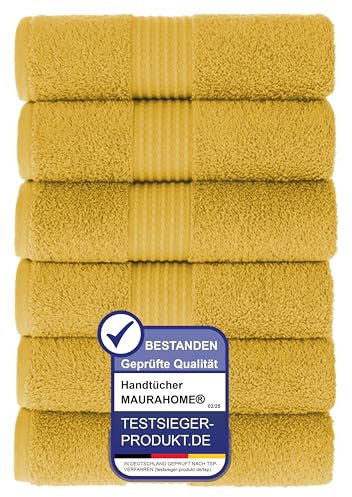 MAURAHOME Luxus Handtücher Set 100% Baumwolle, Hotel & Spa Qualität, 6 große Handtücher 50x100, Schnell Trocknende Frottiertücher, Weich, Plüschig und Stark Saugfähig