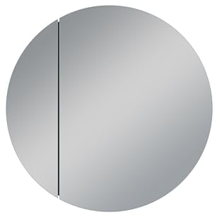 Talos Picasso Style Spiegelschrank weiß Ø 60cm - mit hochwertigem Aluminiumkorpus - Modernes Badezimmermöbe mit austauschbarer LED Beleuchtung - Badspiegel mit praktischem Stauraum