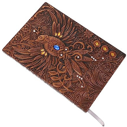 TEHAUX Retro Notizblock A5 Geprägtes Phoenix Hardcover Schreibnotizbuch Liniert Reise Tagebuch Fürs Studium Und Büro