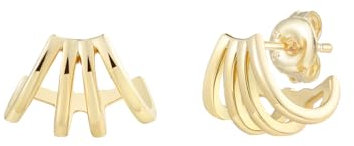 XENOX® Quartet Creolen - Damen Ohrringe aus hochwertigem 925/- Sterlingsilber mit Zirkonia-Steinen | XS10323G