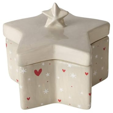 Boltze Home Schmuckschatulle aus Keramik ANELLA in Sternform, Farbe:beige