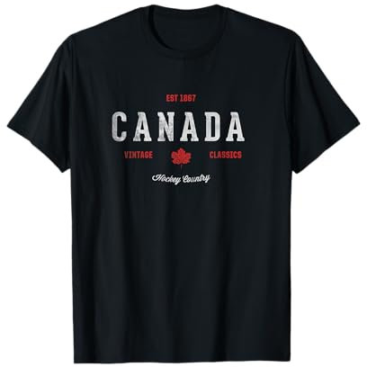 Kanada Hockey Ahornblatt Vintage Eishockey Hockey Country T-Shirt
