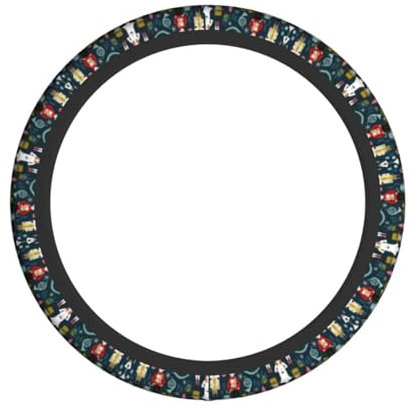 Housse de volant élastique en tissu pour femme Motif casse-noisette