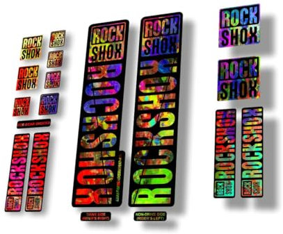 Gabel Ersatz Aufkleber MTB Suspension Radfahren Aufkleber Kompatibel für Rock Shox 30 32 RS1 Series Oil Slick (glänzend)