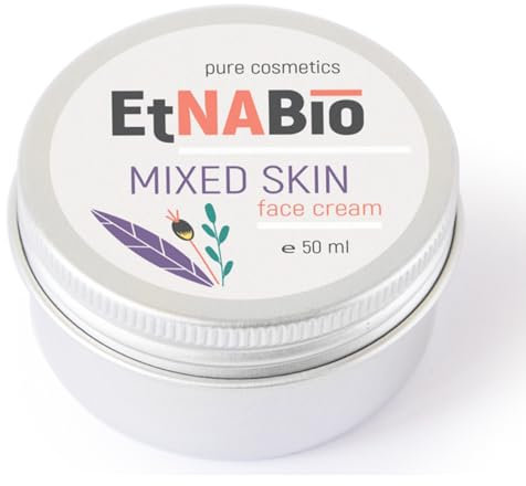 ELEK EtnaBIO Gesichtscreme & Nackencreme mit Traubenkernöl 50ml Mischhaut Gesichtspflege - Anti Falten Creme - Feuchtigkeitscreme - Tagescreme - Nachtcreme - Vegan Naturkosmetik Kakaobutter Vitamin E