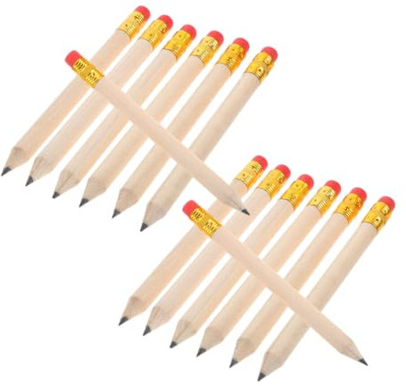 NUOBESTY 72 Stück Holz-golf-bleistifte Radiergummis Kurze Schreibstifte Multifunktions-bleistifte für Schüler Unterrichtsbedarf Tragbare Mini-bleistifte