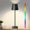 Jueholla RGB Dimmbare LED Akku Tischleuchte Kabellos, LED Tischlampe, Mit 5200 mAh Akku, Akku Tischlampe Aufladbar mit USB, IP54 Wasserdichte für Indoor Outdoor Schlafzimmer Bar Schwarz