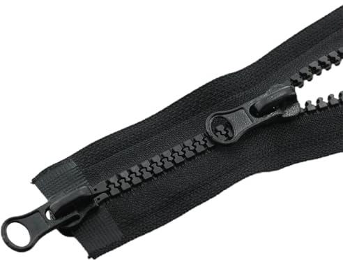 LKXHarleya Cerniera Aperta a Doppio cursore, 80 cm Cerniera bidirezionale per Giacca da Cucito Tenda Indumento Accessori da Cucito, Nero