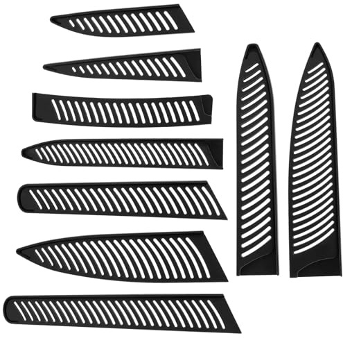 9 Pcs Knife Edge Guards Set,Plastic Kitchen Knives Covers Sleeves Knife Sheath Blade Protector Universal Kitchen Tool Set for Bread Slicing and Utility Knives(COLOR:Black)