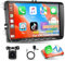 Motorsi Autorradio 4+64 GB para VW Seat Passat Golf 5 6 Polo Skoda con Carplay Android Auto con Estéreo de 9'' Android 15,GPS/WiFi/Bluetooth 5.0/EQ/FM/RDS,Cámara de Visión Trasera AHD y Micrófono