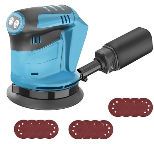 Orbital Sander Cordless Sanding Machine,Cordless Orbital Sander for Makita 18V Battery,12Pcs Sandpapers,6 Variable Speeds,for DIY, Sanding, Polishing (Tool Only)