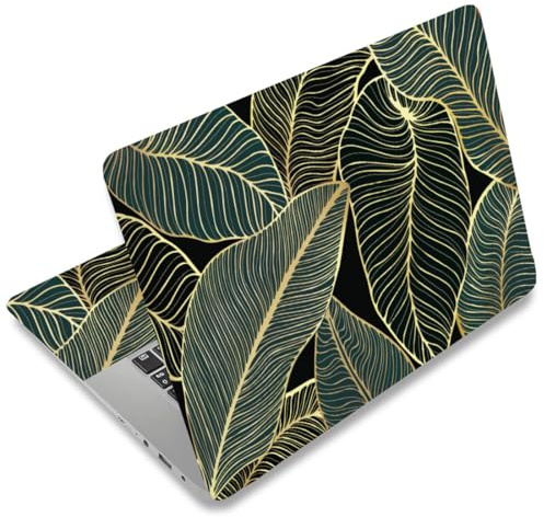 SUPERDANT Laptop Notebook Haut Aufkleber Abdeckung Dekor Grünes Blatt Laptop Schutz Notebook PC Computer Kunst Abdeckung Universal Notebooks Kunstdekal Passt 12 13 13.3 14 15 15.4 15.6 Zoll