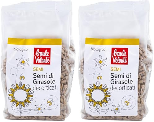 Baule Volante Semi di Girasole Bio - Semi di Girasole Sgusciati - Ricchi di Proteine ​​e Fibre - Perfetti per una dieta vegetariana o vegana - 250g (Confezione da 2)