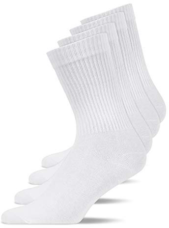 Snocks Herren & Damen Tennissocken (4x Paar) Lange Haltbarkeit Dank Bester Qualität, 01 Weiß (4x Paar), 35 - 38