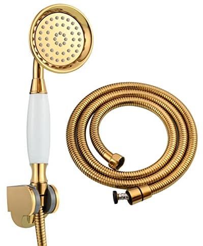CIENCIA Douche Kit Laiton Douche avec Flexible Tuyau 1.5M Pommeau Douche avec Support Ensemble de Douche Or, BS126F