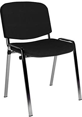 Taurus meeting room stackable chair with chrome frame and no arms (Black)
