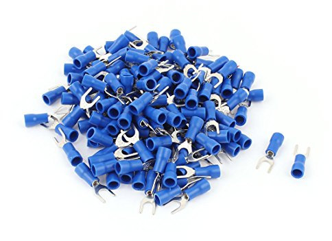 Aexit 150 STÜCKE 22-16AWG # 8 Bolzen Blau Isolierte Gabel Spatenklemmen Elektrischer Stecker (475f951ca11c87cb89dd6d9a3d847568)