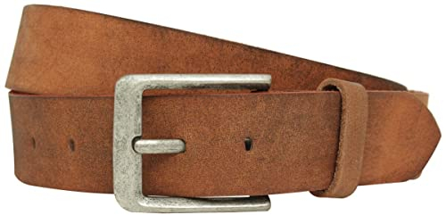 Gusti Ledergürtel Damen – Lane Hochwertiger Gürtel Damen Leder Braun im Vintage Design – Echtes Büffelleder mit edler Metallschnalle 100 cm
