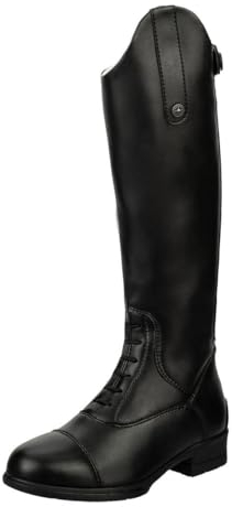 Bottes d'équitation « Kids Fun Winter » avec fermeture éclair YKK © | Cuir vegan | Fourrure en peluche | Unisexe | Taille 29 30 31 32 33 34 35 36 37 38 39 40 41 | Noir - Noir - Noir , 39 EU