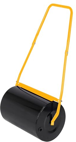 Maxx Rullo per Prato 50 cm - Rullo per Prato per Un Giardino Curato e Contro Le Ammaccature - Rullo Manuale da Riempire con Sabbia o Acqua - Ø32 cm - 50L - Giallo/Nero