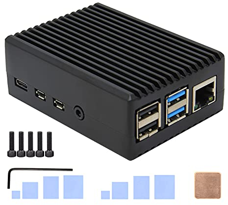 Geekworm Raspberry Pi 4 Model B Aluminum Case Durable Passive Heat Dissipation for Raspberry Pi 4B Only
