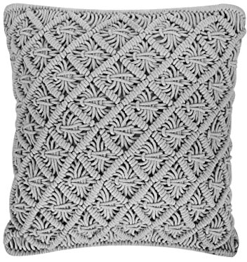 Beliani Dekokissen Strickmuster grau 45 x 40 cm Baumwolle Polyester Kizkalesi