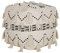 Pouf in Beige und Schwarz 50 x 50 cm Baumwolle in Boho-Stil Fransen Thondi