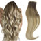 hotbanana Tape in Extensions Echthaar, 60cm Tape Extensions Echthaar 24 Zoll 20 Stück 50g Ombré Walnuss Braun bis Ash Braun und Bleach Blonde Echthaar Extensions Tape Gerade Echthaar Tape Extensions