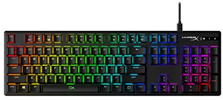 HyperX Alloy Origins – Mechanical Gaming Keyboard – Software–Controlled Light & Macro Customization – Compact Form Factor – Linear Switch – HyperX Blue – RGB LED Backlit US QWERTY