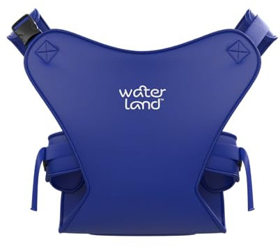 WaterLand Porte-bébé innovant pour l'eau et la terre - Sangle de poitrine imperméable pour tout-petits avec sangles réglables - Siège de transport léger pour piscine et plage - Bleu